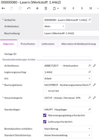 Definition der Legierungszusammensetzung